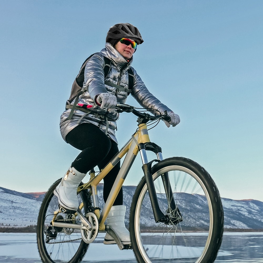 Bike Cycling Helmet with LED Light - Black