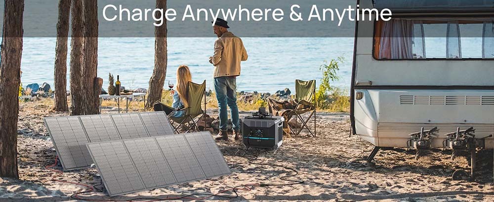 DaranEner NEO300 Pro Portable Power Station + DaranEner SP300 Foldable Solar Panel, 299Wh LiFePO4 Battery, 600W Output, 5 Ports, 4 LED Mode