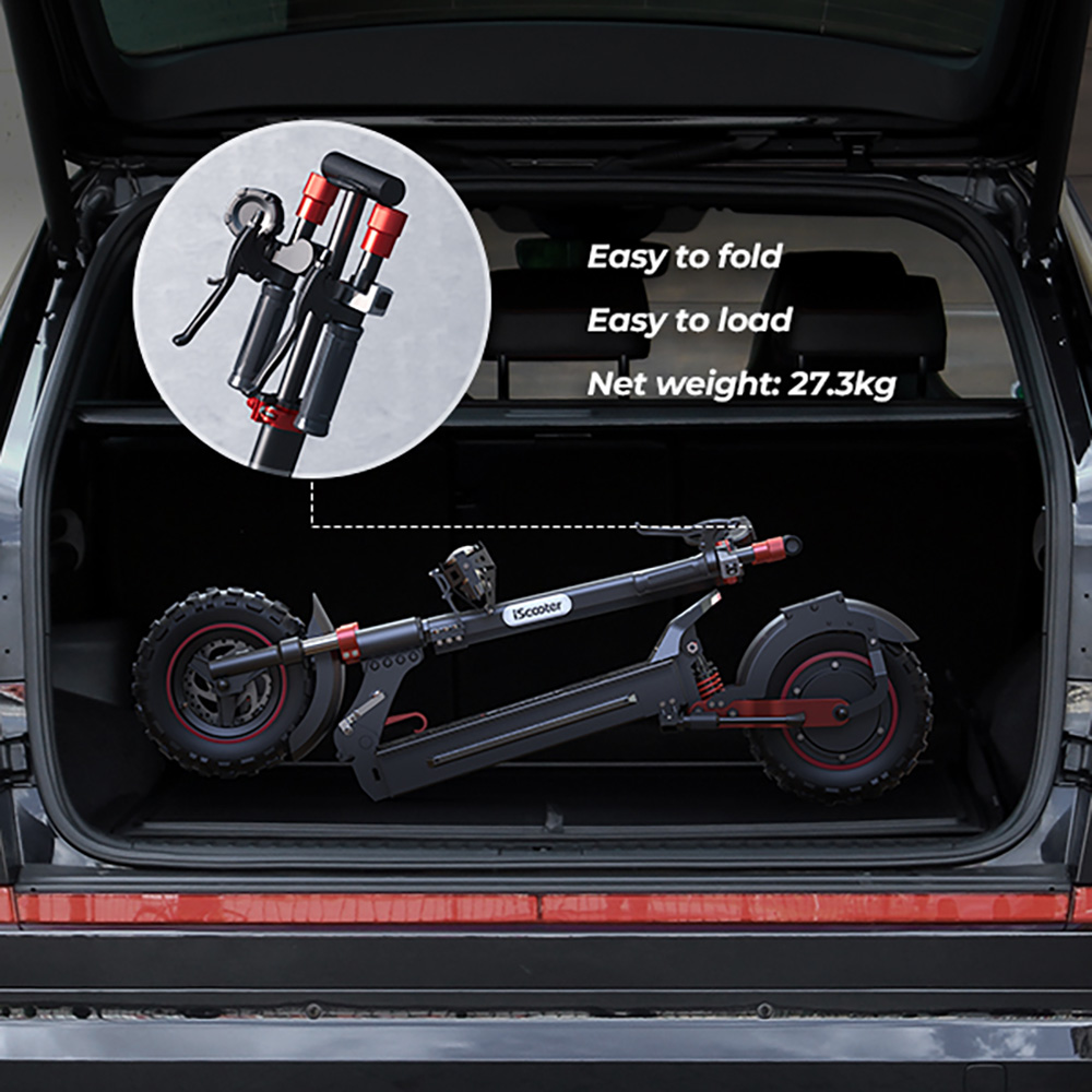 iScooter iX5S Electric Scooter, 1000W motor, 48V 15Ah batéria, 10-palcová pneumatika, max. rýchlosť 25 km/h, dojazd 65 km, dvojkotúčové brzdy, predné & zadné tlmiče