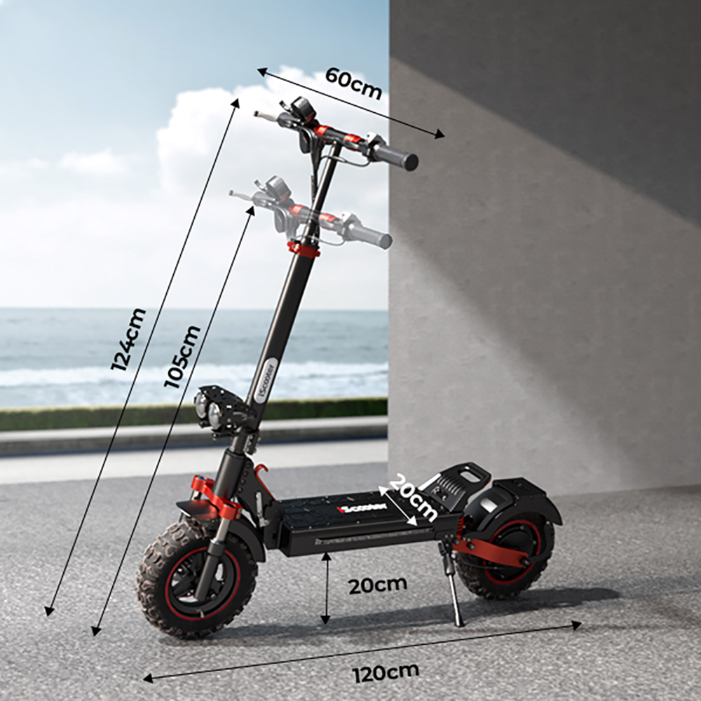 iScooter iX5S Electric Scooter, 1000W motor, 48V 15Ah batéria, 10-palcová pneumatika, max. rýchlosť 25 km/h, dojazd 65 km, dvojkotúčové brzdy, predné & zadné tlmiče