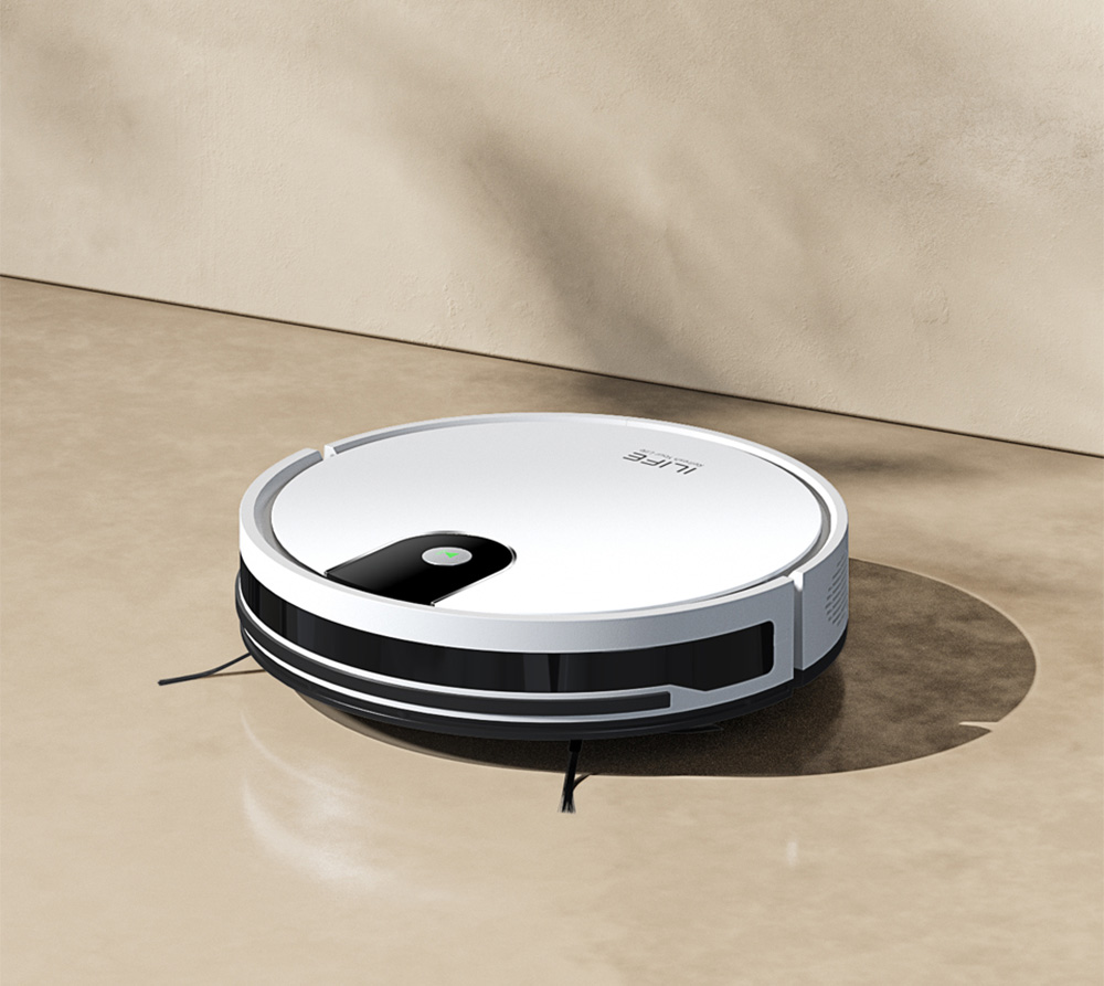 ILIFE G9 Saugroboter, Gyroskop-Navigation, 3000 Pa Saugleistung, 100 Min. Laufzeit, 200 ml Staubbehälter, Plan-/Edge-/Spot-/Max-Modus, unterstützt Alexa und Google - Weiß