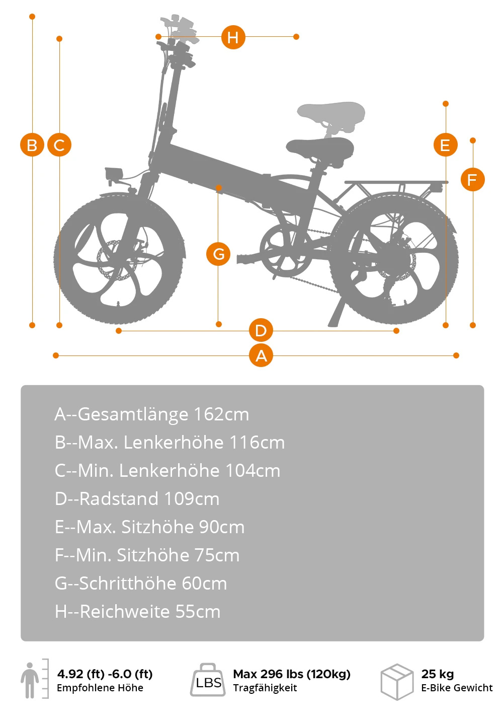 ENGWE P1 Faltbares Elektrofahrrad 20-Zoll-Reifen 250W b&uuml;rstenloser Motor 36V 13Ah Akku 25km/h H&ouml;chstgeschwindigkeit