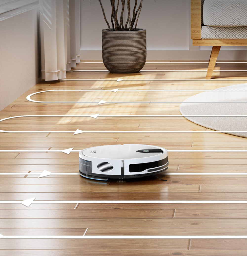 ILIFE G9 Robot Vacuum Cleaner with Mop Function, 3000Pa Suction, 100mins Runtime, 200ml Dustbin, Four Cleaning Modes, Support Alexa & Google, Ideal for Pet Hair, Carpets and Hard Floors- White