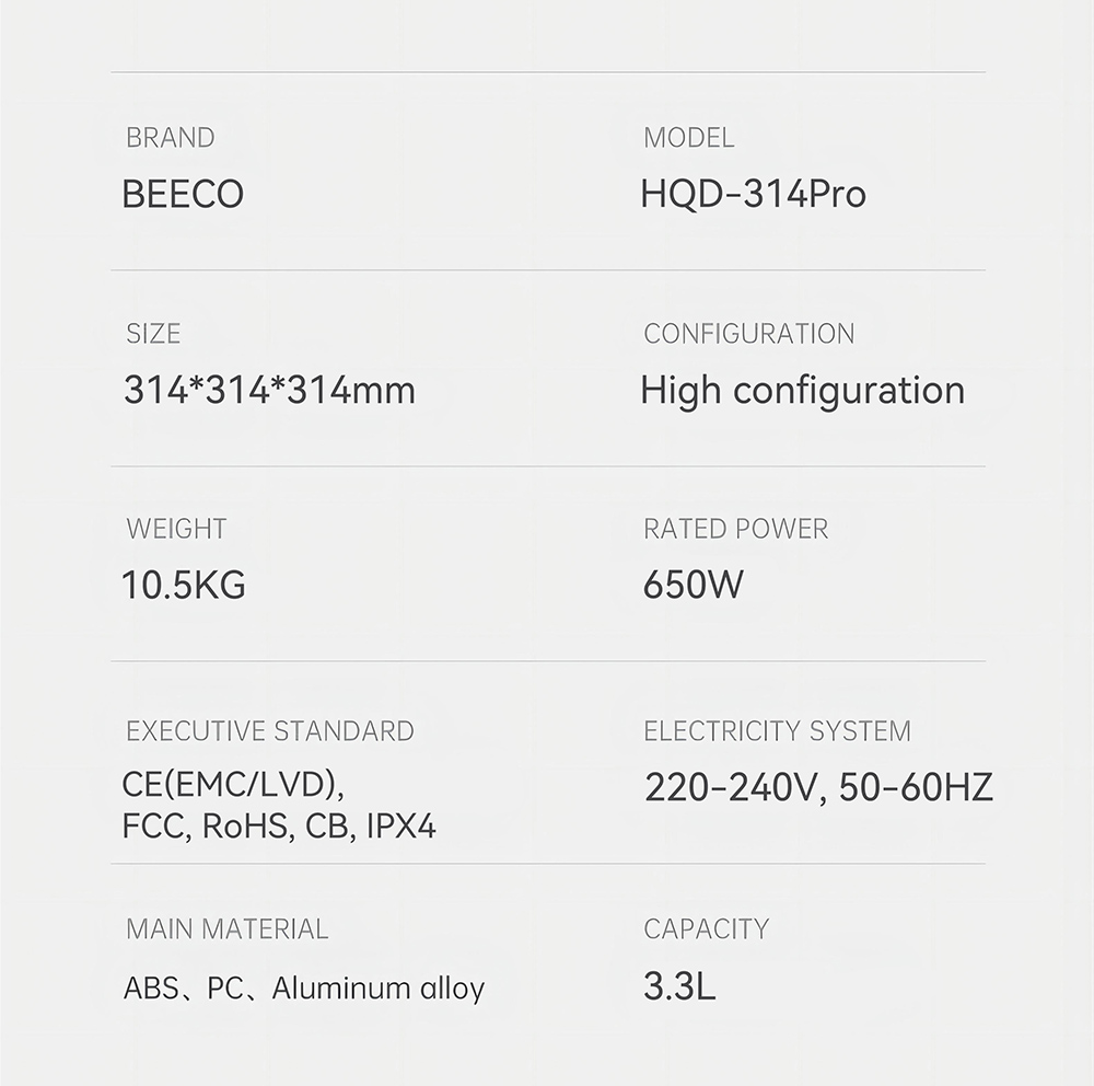 BEECO HQD-314Pro K&uuml;chenkomposter, 3,3 l Fassungsverm&ouml;gen, verwandelt Abf&auml;lle in nat&uuml;rlichen D&uuml;nger, integriertes UVC-Licht, Kindersicherung, LCD-Bildschirm