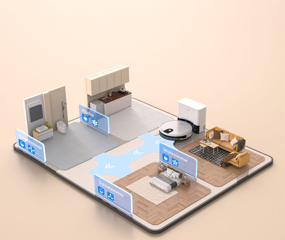 ILIFE G9 Pro Saugroboter, mit Selbstentleerungsstation, Gyroskop-Navigation, 3000 Pa Saugleistung, 100 Min. Laufzeit, 2,5 l Staubbeutel, Plan-/Edge-/Spot-/Max-Modus, unterstützt Alexa/Google Home - Weiß