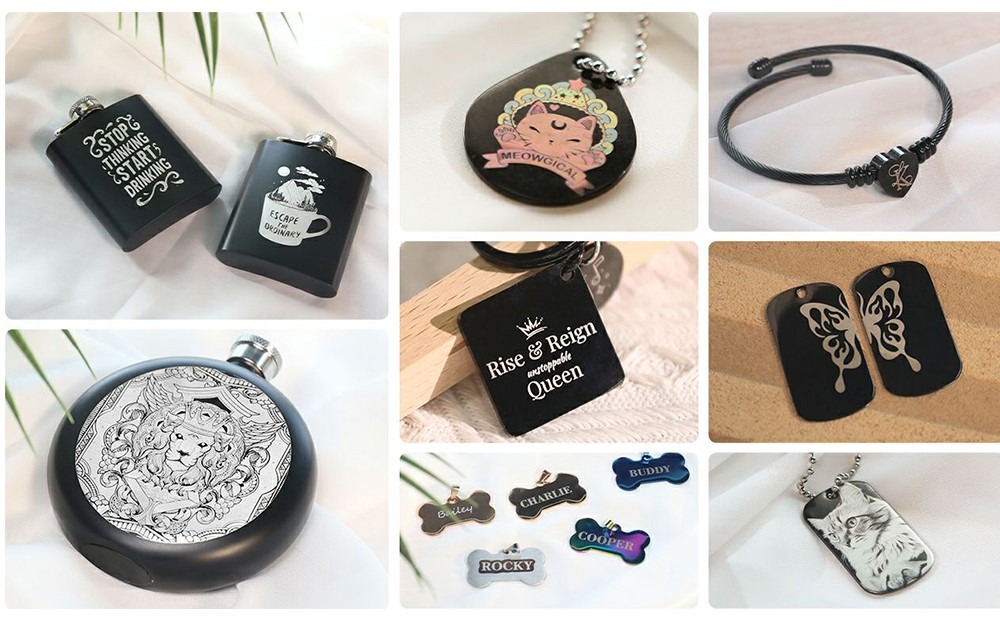 Gweike Cloud G2 PRO 30W Fiber Laser Marking Machine, Dual Red Light, 15000mm/s Speed, 0.001mm Accuracy, 110x110mm, 3mm Max. Depth on Metal, 90+ Colorful Engravings, GWEIKE Glaser/ LightBurn, Supports Rotary Roller, Manual Lift