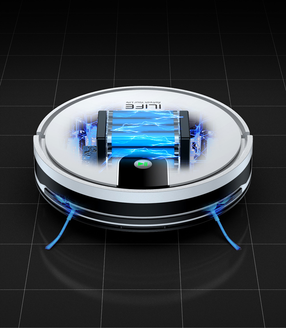 ILIFE G9 Pro Saugroboter, mit Selbstentleerungsstation, Gyroskop-Navigation, 3000 Pa Saugleistung, 100 Min. Laufzeit, 2,5 l Staubbeutel, Plan-/Edge-/Spot-/Max-Modus, unterstützt Alexa/Google Home - Weiß