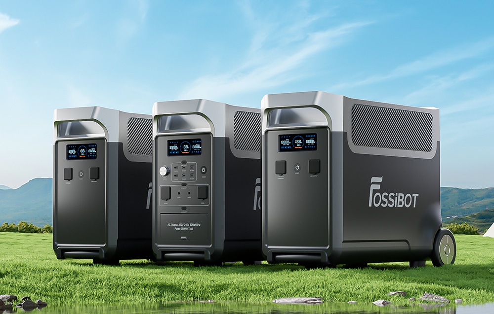 FOSSiBOT F3600 Pro Tragbare Powerstation, 2 zusätzliche Akkupacks mit erweiterbarer Kapazität, 3840Wh Lithiumbatterie, 3600W hohe Wechselstromleistung, 2000W maximale Solarladung, 1,5h Vollladung, 13 Ausgangsanschlüsse, LED-Taschenlampe