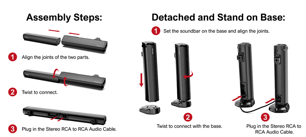 ULTIMEA Apollo S60 odnímateľný soundbar so subwooferom, 4.1 kanálový, Bluetooth 5.3, 3 režimy EQ, špičkový výkon 280 W