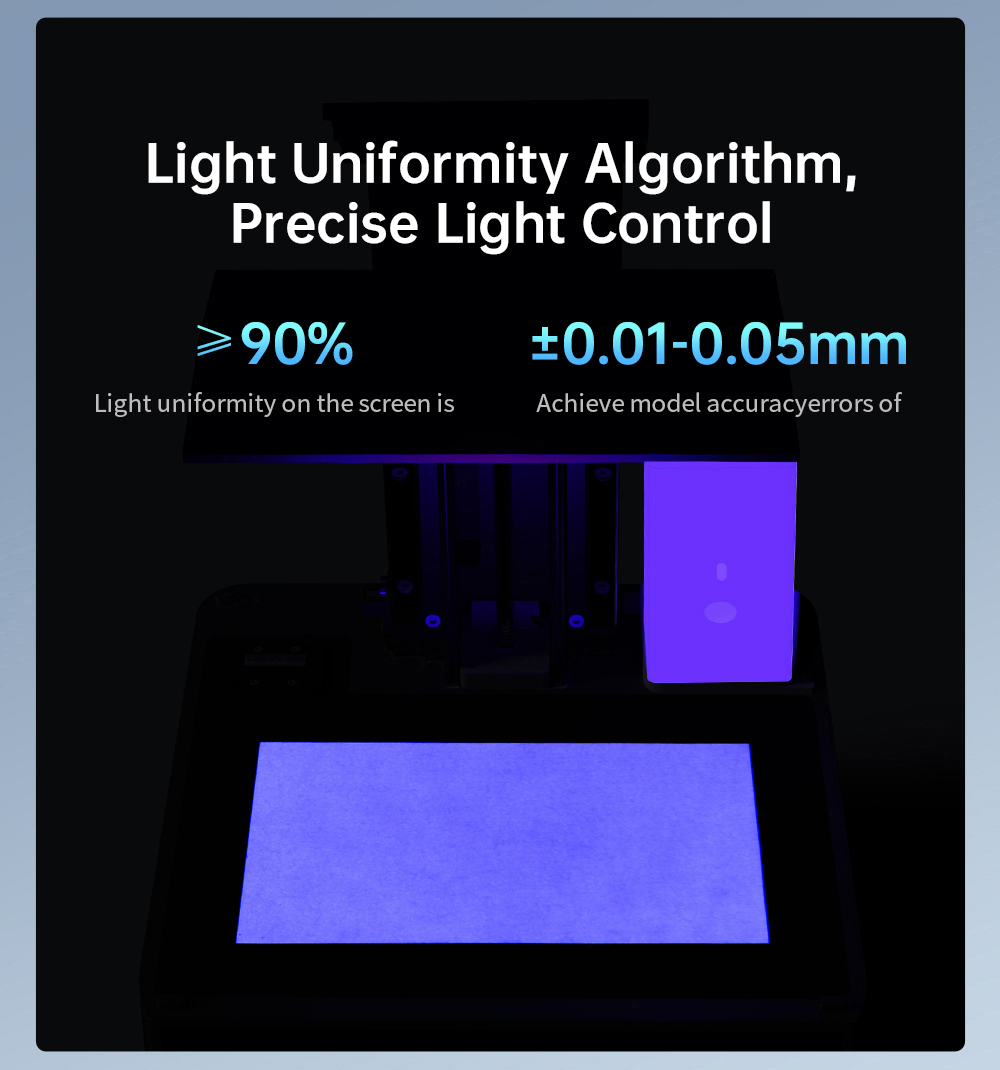 Anycubic Photon Mono M7 Resin 3D Printer, rýchlosť tlače 90 mm/h, 14K COB zdroj, 10.1-palcový mono LCD displej, dynamické vypínanie svetla, bez nivelizácie, 223*126*230 mm