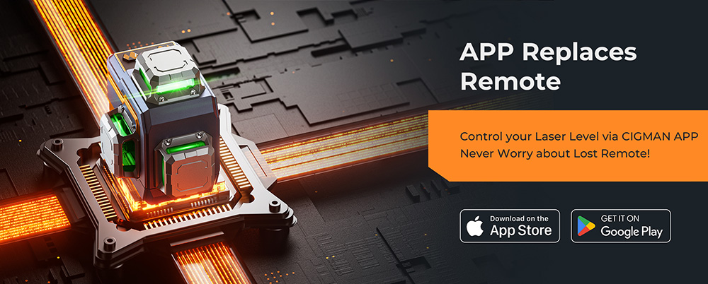 CIGMAN CM-S01 12 Lines Laser Level, With APP Control, 3x360&deg;, Self-leveling & Manual Mode, Stepless Dimming, 30h Max. Usage Time, IP54 Waterproof