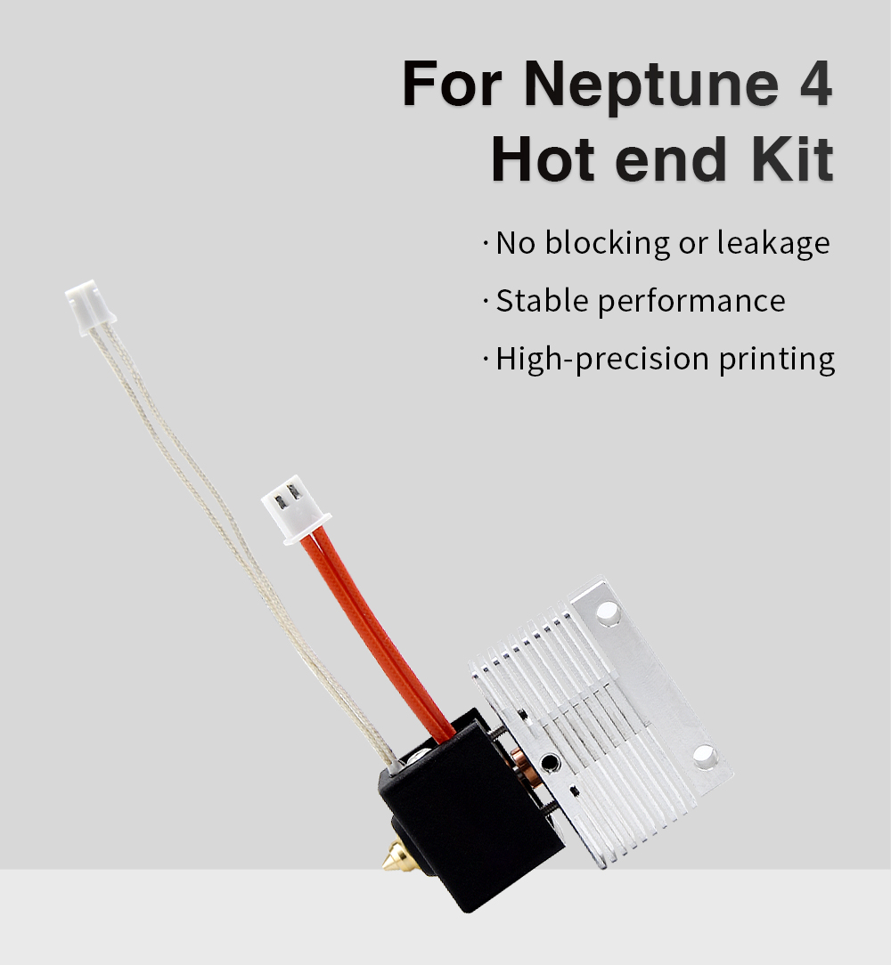 Creativity Hotend Kit with 0.4mm Brass Nozzle for Elegoo Neptune 4 3D Printer