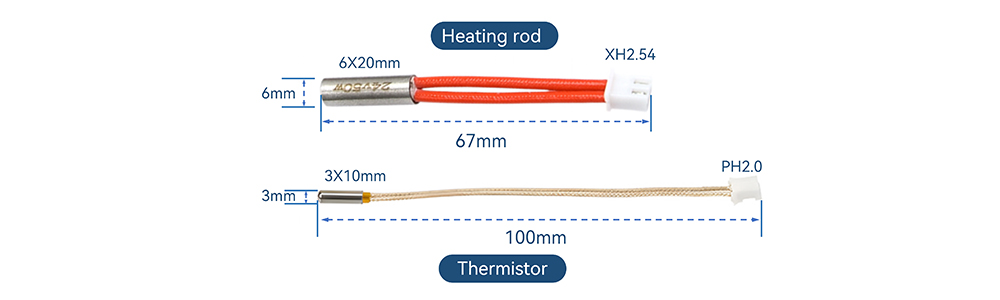 Creativity Hotend Kit with 0.4mm Brass Nozzle for Elegoo Neptune 4 3D Printer