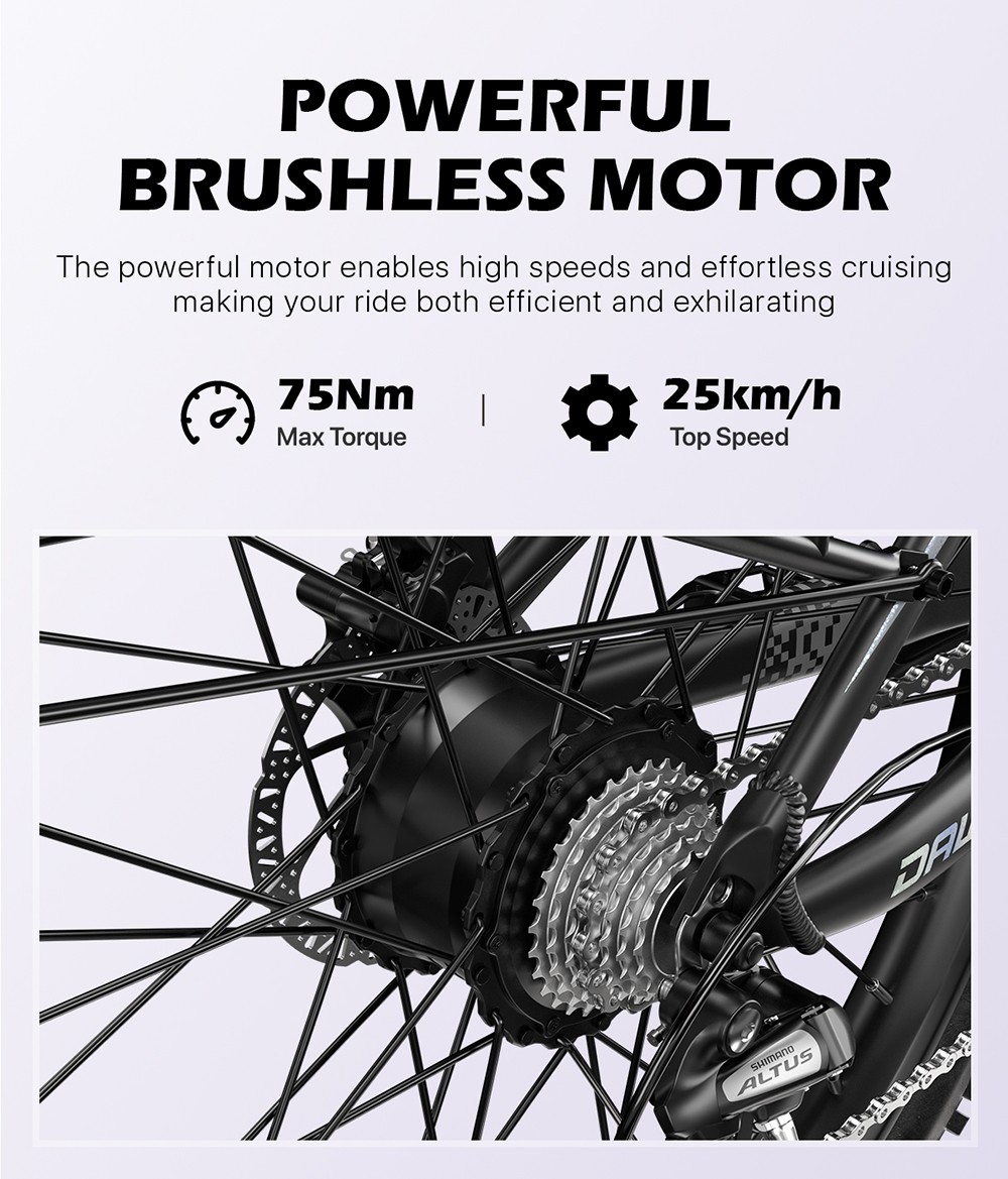 Cysum Speedy Electric Bike, 500W motor, 48V 14AH batéria, 27,5*2.2-palcové pneumatiky, max. rýchlosť 40 km/h, dojazd 100 km, hydraulické kotúčové brzdy, odpružená vidlica, 7-rýchlostný prevod SHIMANO, LCD displej