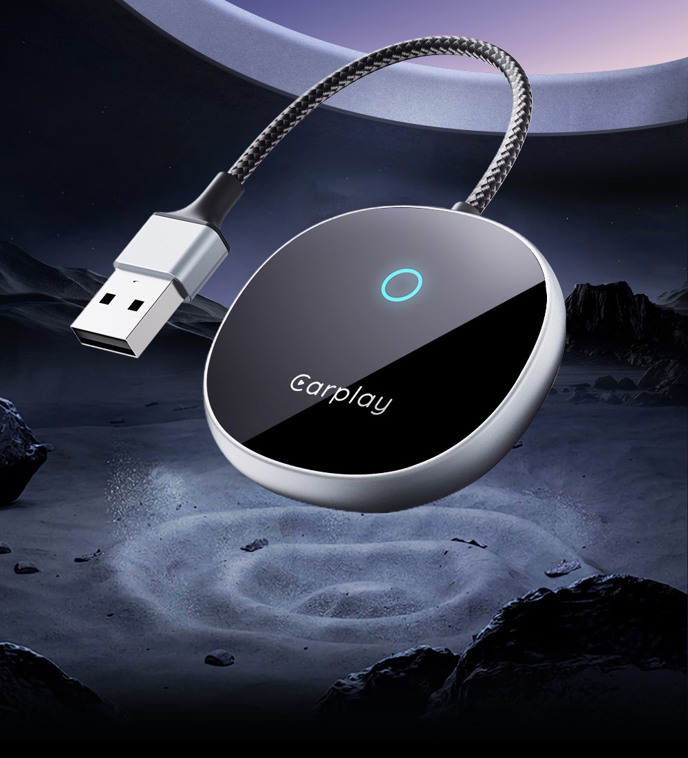 DriFox A22 Wired to Wireless Carplay Adapter, Plug & Play, Auto-Connect, 5.8GHz Fast Data Transmission, Voice Assistant