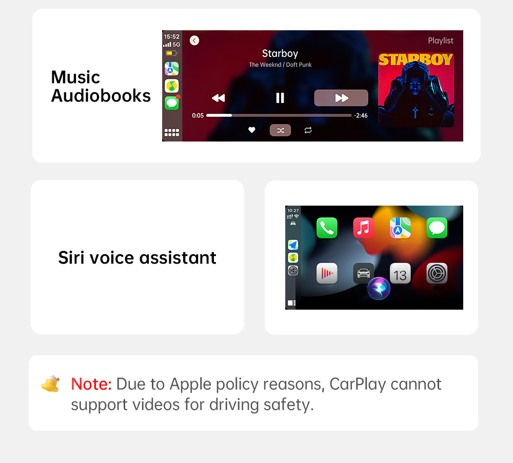 DriFox A22 Wired to Wireless Carplay Adapter, Plug & Play, Auto-Connect, 5.8GHz Fast Data Transmission, Voice Assistant