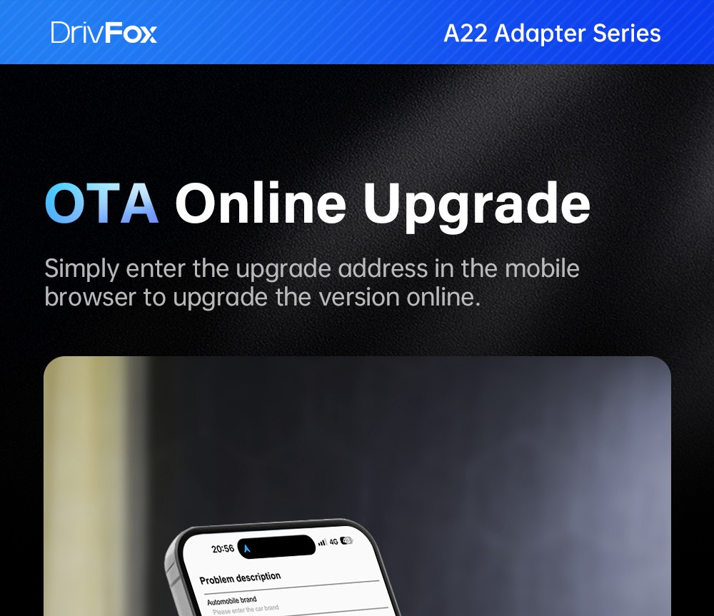 DriFox A22 Wired to Wireless Carplay Adapter, Plug & Play, Auto-Connect, 5.8GHz Fast Data Transmission, Voice Assistant