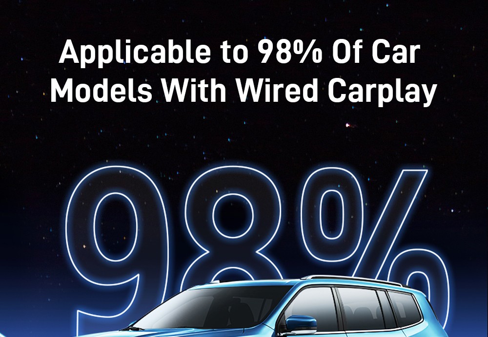 DriFox A22 Wired to Wireless Carplay Adapter, Plug & Play, Auto-Connect, 5.8GHz Fast Data Transmission, Voice Assistant