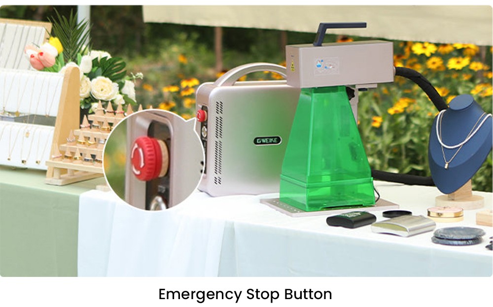 Gweike Cloud G2 PRO 30W Fiber Laser Marking Machine, Dual Red Light, 15000mm/s Speed, 0.001mm Accuracy, 150x150mm, 3mm Max. Depth on Metal, 90+ Colorful Engravings, GWEIKE Glaser/ LightBurn, Supports Rotary Roller, Electric Lift