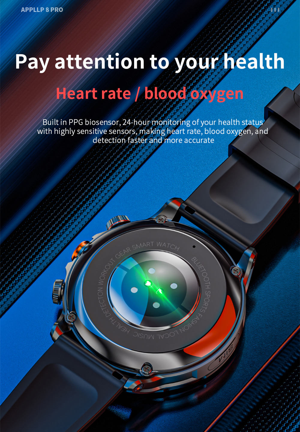 LOKMAT APPLLP 8 Pro Smartwatch, Android 8.1, 1.85'' HD TFT Screen, 4G Calling, NFC Access, Heart Rate Blood Oxygen Monitoring