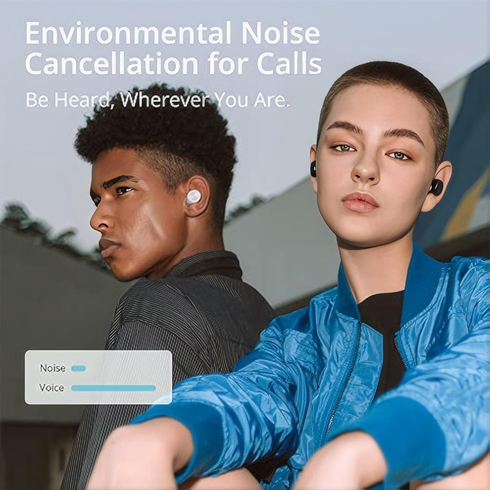 Realme DIZO GoPods D TWS Wireless Bluetooth Earbuds, Environment Noise Cancellation, Bluetooth 5.0, 20 Hours Battery Life - Black