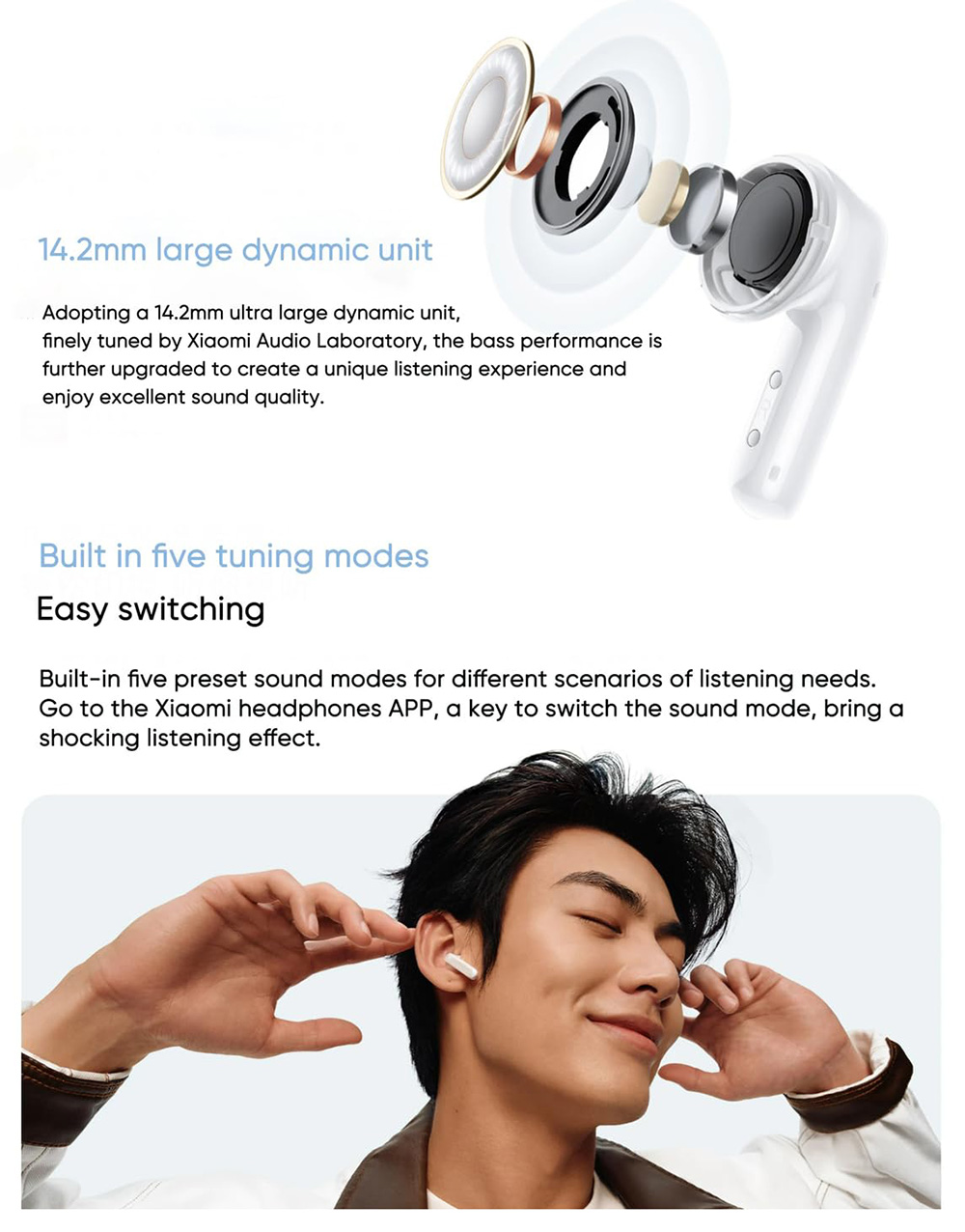Redmi Buds 6 Active Earbuds, Bluetooth 5.4, Noise Cancellation for Calls, 5 Tuning Modes, Up to 30 Hours Battery Life - White