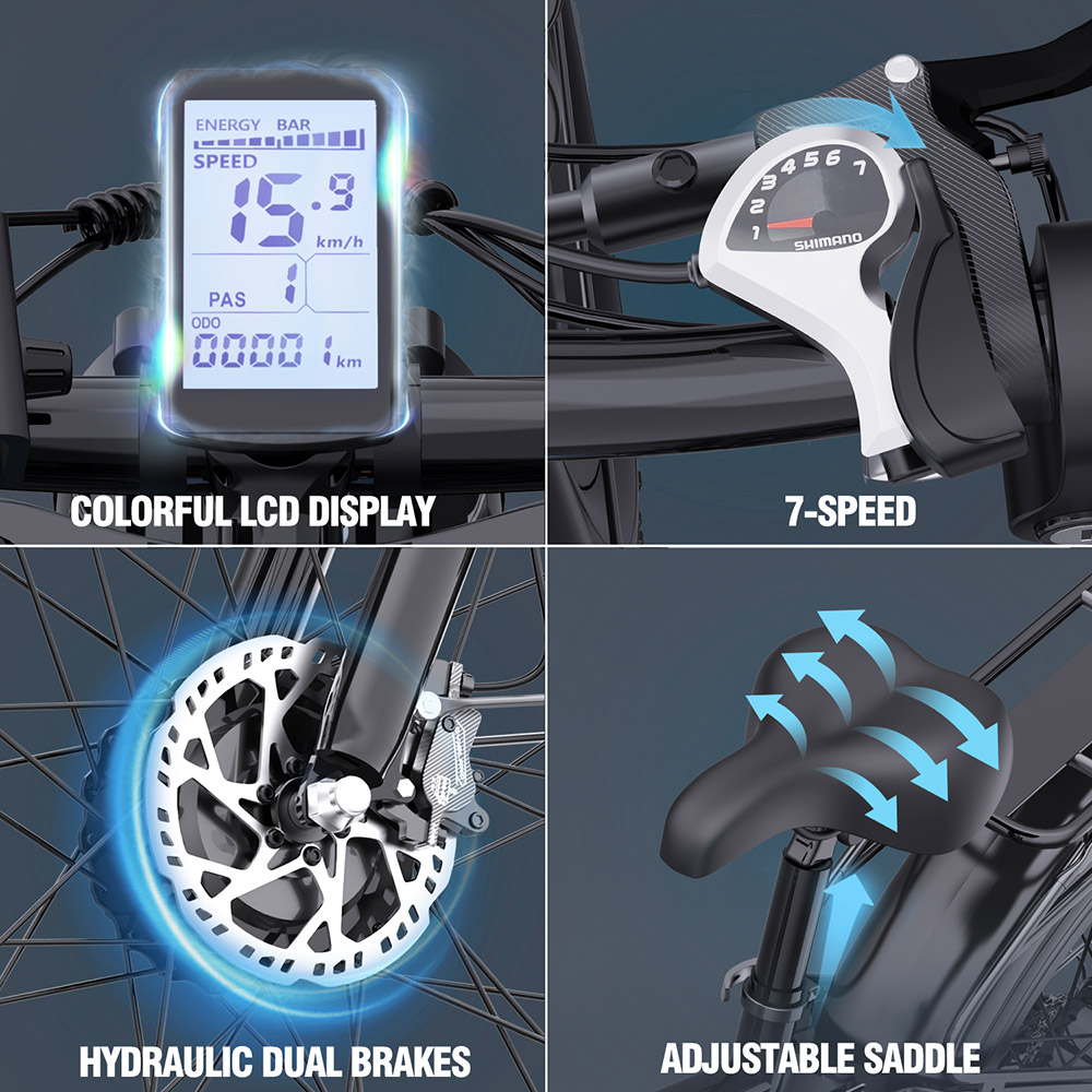 Ridstar E26 Pro Electric Bike, 1000W*2 Motor, 48V 23Ah Battery, 26*4 Inch Fat Tires, 49km/h Max Speed, 75km Range, Dual Hydraulic Brake, Full Suspension, Shimano 7-speed