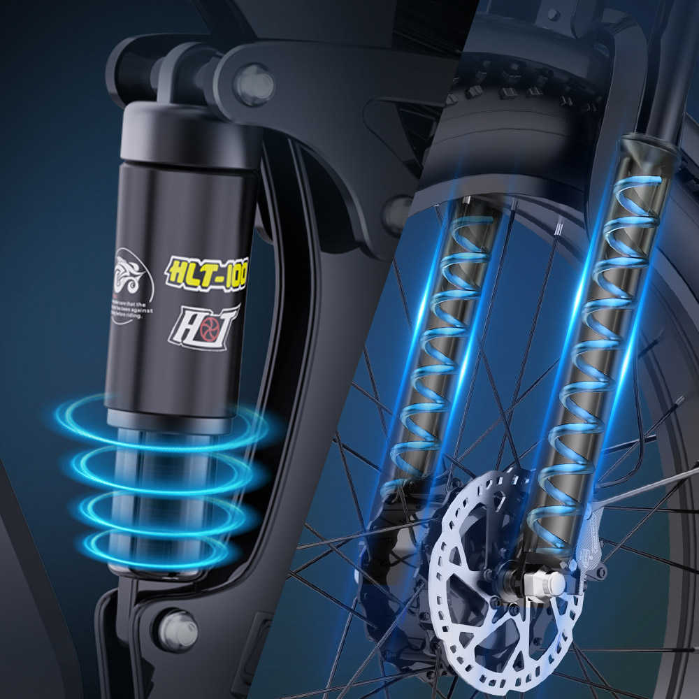 Ridstar E26 Pro Electric Bike, 1000W*2 Motor, 48V 23Ah Battery, 26*4 Inch Fat Tires, 49km/h Max Speed, 75km Range, Dual Hydraulic Brake, Full Suspension, Shimano 7-speed