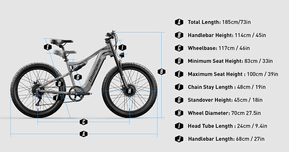 Shengmilo S600 Electric Bike, 1000W*2 Motor, 48V 17.5AH batéria, 26-palcové pneumatiky, max. rýchlosť 42 km/h, max. dojazd 90 km, mechanické kotúčové brzdy, predná vidlica s dvojitým ramenom, zadný tlmič, Shimano 7 rýchlostí