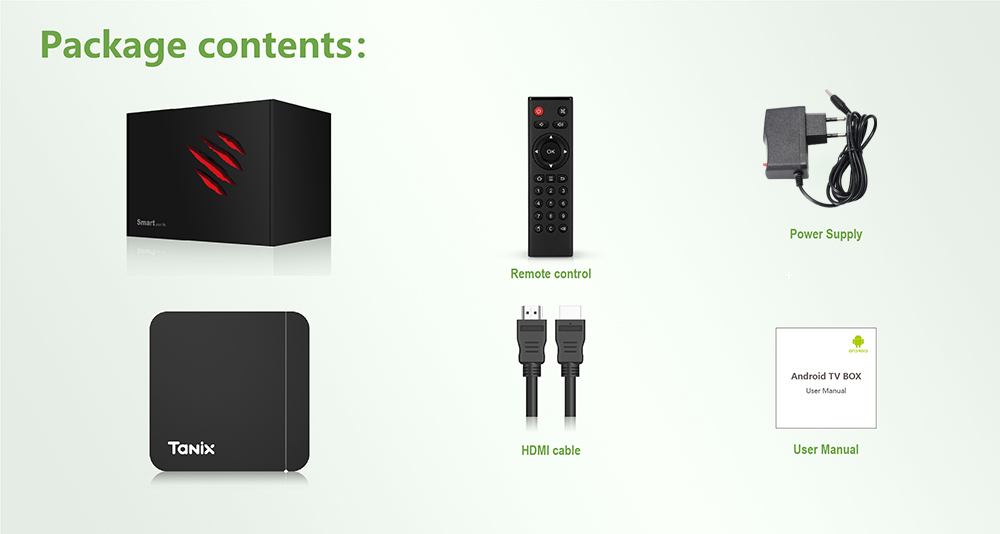 TANIX W2 TV Box, Android 11, Amlogic S905W2 Quad Core, ARM Cortex A53, 4GB RAM 32GB ROM, 2.4G/5G WiFi - EU Plug