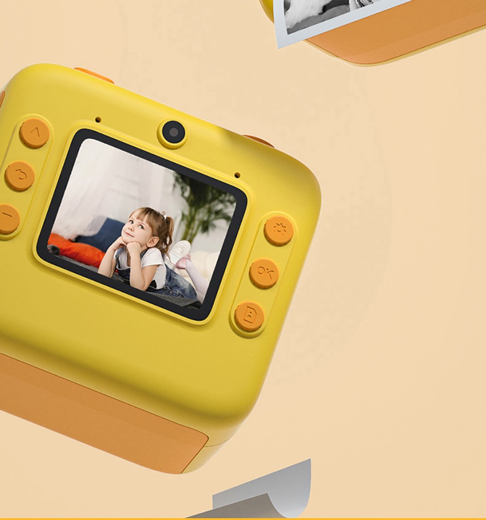 Dětská kamera pro okamžitý tisk WOWKIDS K27, 48MP přední a zadní duální fotoaparát, rozlišení 1080P, 4 filtry, 32GB TF karta, 1400mAh baterie – růžová