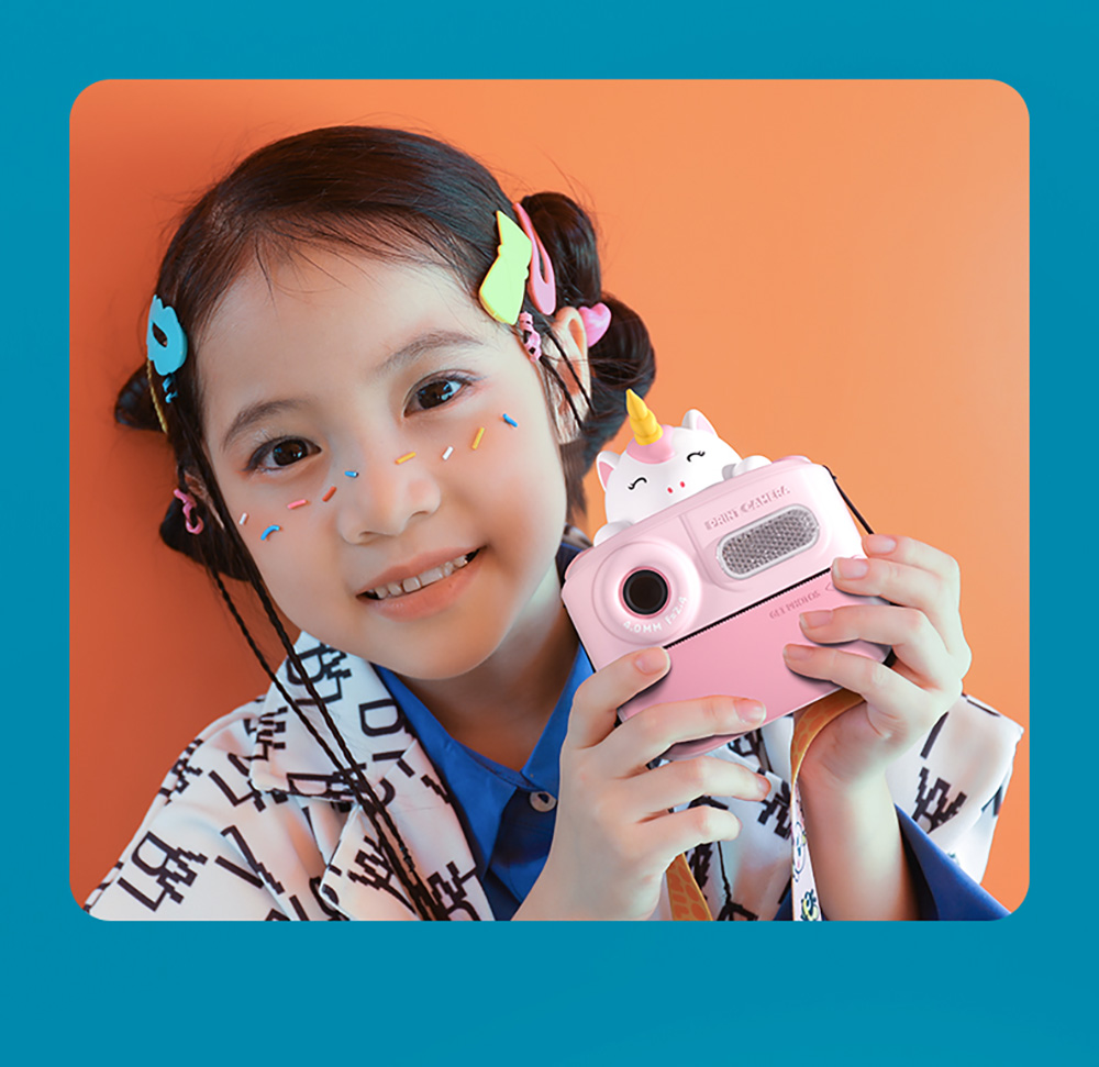 WOWKIDS K64 Kids Instant Print Camera, 48MP Front & Rear Dual Cameras - Yellow Bear