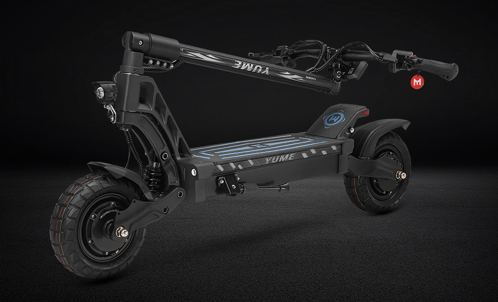 YUME HAWK Electric Scooter, 10x3.15'' bezdušové terénne pneumatiky, motor 1200W*2, batéria 60V 25Ah, max. rýchlosť 70 km/h, max. dojazd 83 km, hydraulické kotúčové brzdy, max. zaťaženie 126 kg, ovládanie APP