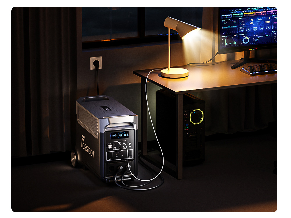 FOSSiBOT F3600 Pro Tragbare Powerstation, 2 zusätzliche Akkupacks mit erweiterbarer Kapazität, 3840Wh Lithiumbatterie, 3600W hohe Wechselstromleistung, 2000W maximale Solarladung, 1,5h Vollladung, 13 Ausgangsanschlüsse, LED-Taschenlampe