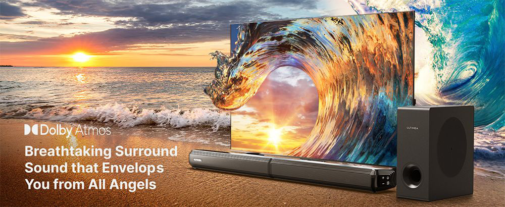 ULTIMEA Apollo S60 odnímateľný soundbar so subwooferom, 4.1 kanálový, Bluetooth 5.3, 3 režimy EQ, špičkový výkon 280 W