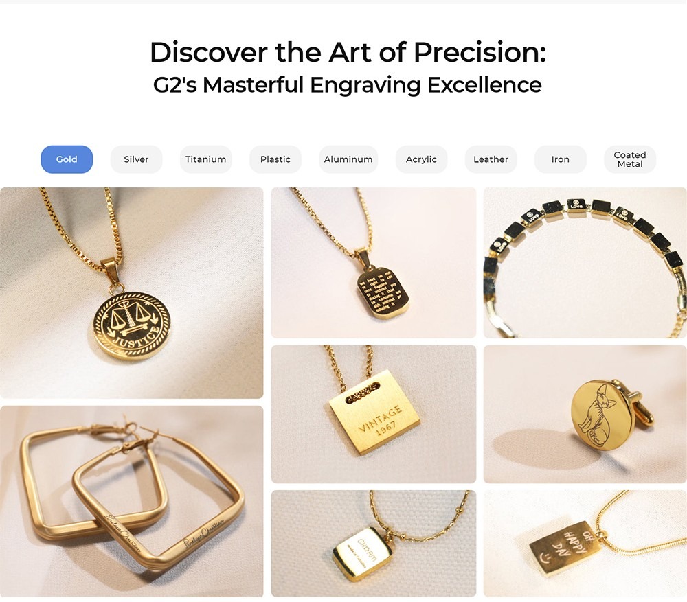 Gweike Cloud G2 PRO 30W Fiber Laser Marking Machine, Dual Red Light, 15000mm/s Speed, 0.001mm Accuracy, 150x150mm, 3mm Max. Depth on Metal, 90+ Colorful Engravings, GWEIKE Glaser/ LightBurn, Supports Rotary Roller, Electric Lift