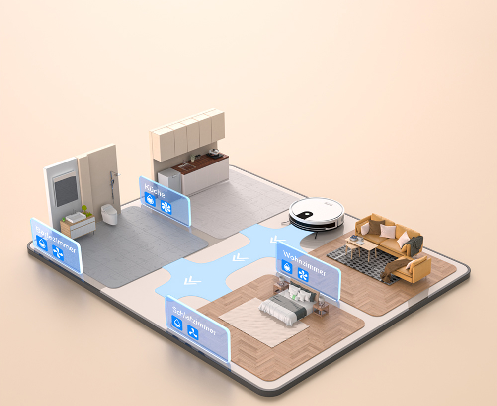 ILIFE G9 Saugroboter, Gyroskop-Navigation, 3000 Pa Saugleistung, 100 Min. Laufzeit, 200 ml Staubbehälter, Plan-/Edge-/Spot-/Max-Modus, unterstützt Alexa und Google - Weiß