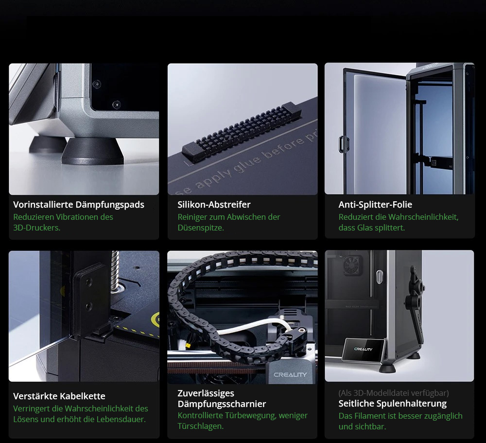 Creality K1C 3D-Drucker, 600 mm/s H&ouml;chstgeschwindigkeit, KI-Kamera, Schnellwechseld&uuml;se, Ganzmetall-Extruder, druckt Kohlefaser, Luftfilter und Lautlosmodus