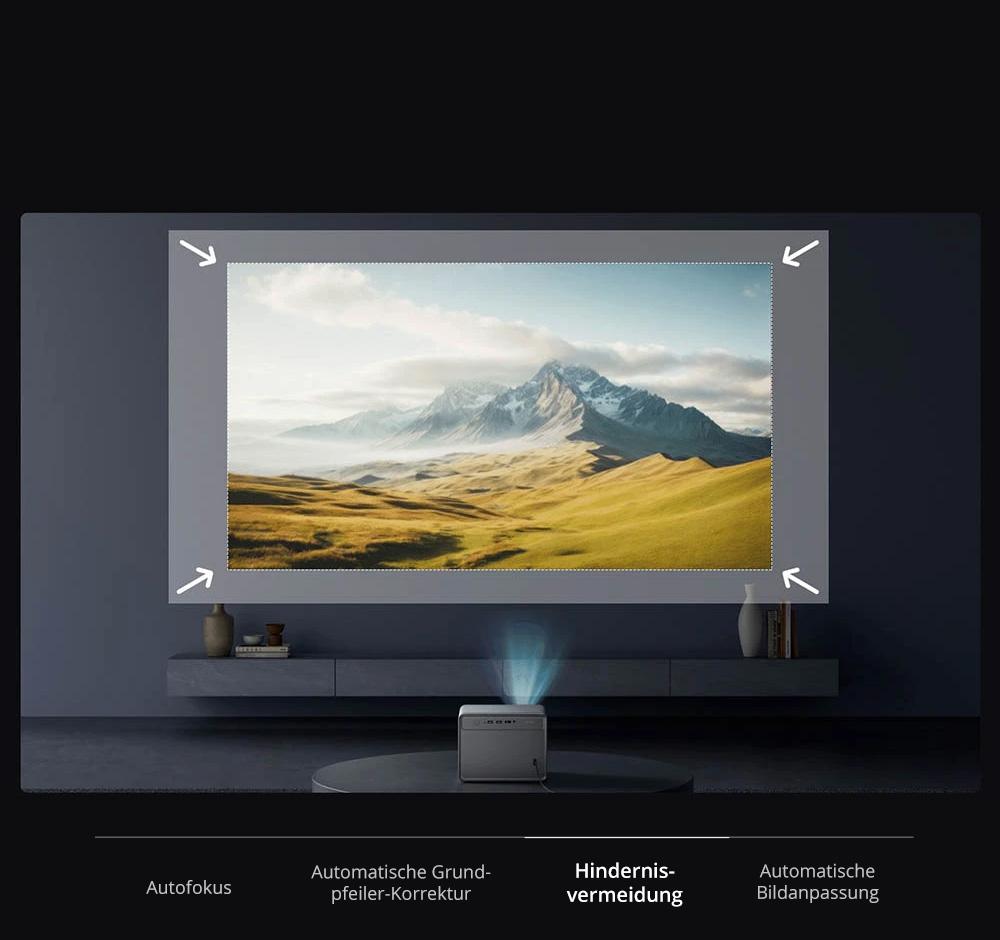 WANBO DaVinci 1 Pro Beamer, 600 ANSI, Native 1080P, Android 11, 5G/2,4G WLAN, Autofokus/Automatische Trapezkorrektur/Automatische Bildschirmanpassung/Hindernisvermeidung