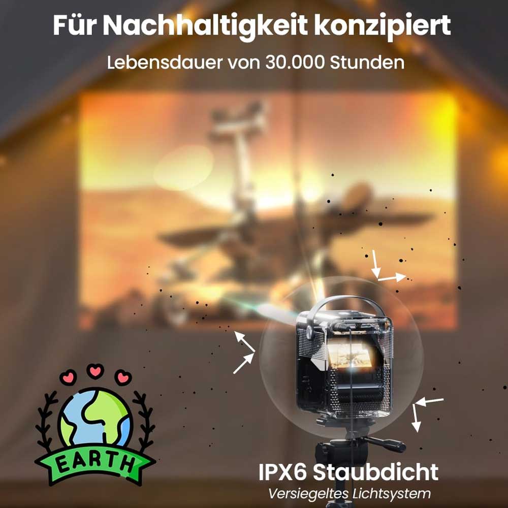 [Netflix- und Android TV-zertifiziert]  ETOE D2 Pro Projektor, Native 1080P, Android TV 11.0, 200 ANSI, Anlogic S905, 2 GB/8 GB, Trapezkorrektur