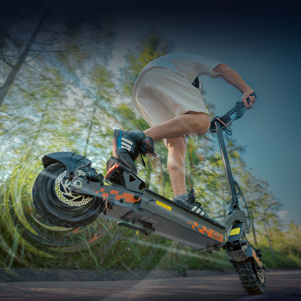 Kukirin G2 Faltbarer E-Scooter, 800W Motor, 48V 15Ah Akku, 10 Zoll Reifen, 45 km/h Höchstgeschwindigkeit, 55 km Reichweite, Touchscreen-Display, Scheibenbremsen vorne und hinten