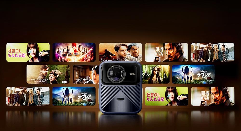 Wanbo Mozart 1 Pro LCD-Beamer, 900 ANSI, Native 1080P, Android TV 11, Autofokus, Objektvermeidung &ndash; EU-Stecker