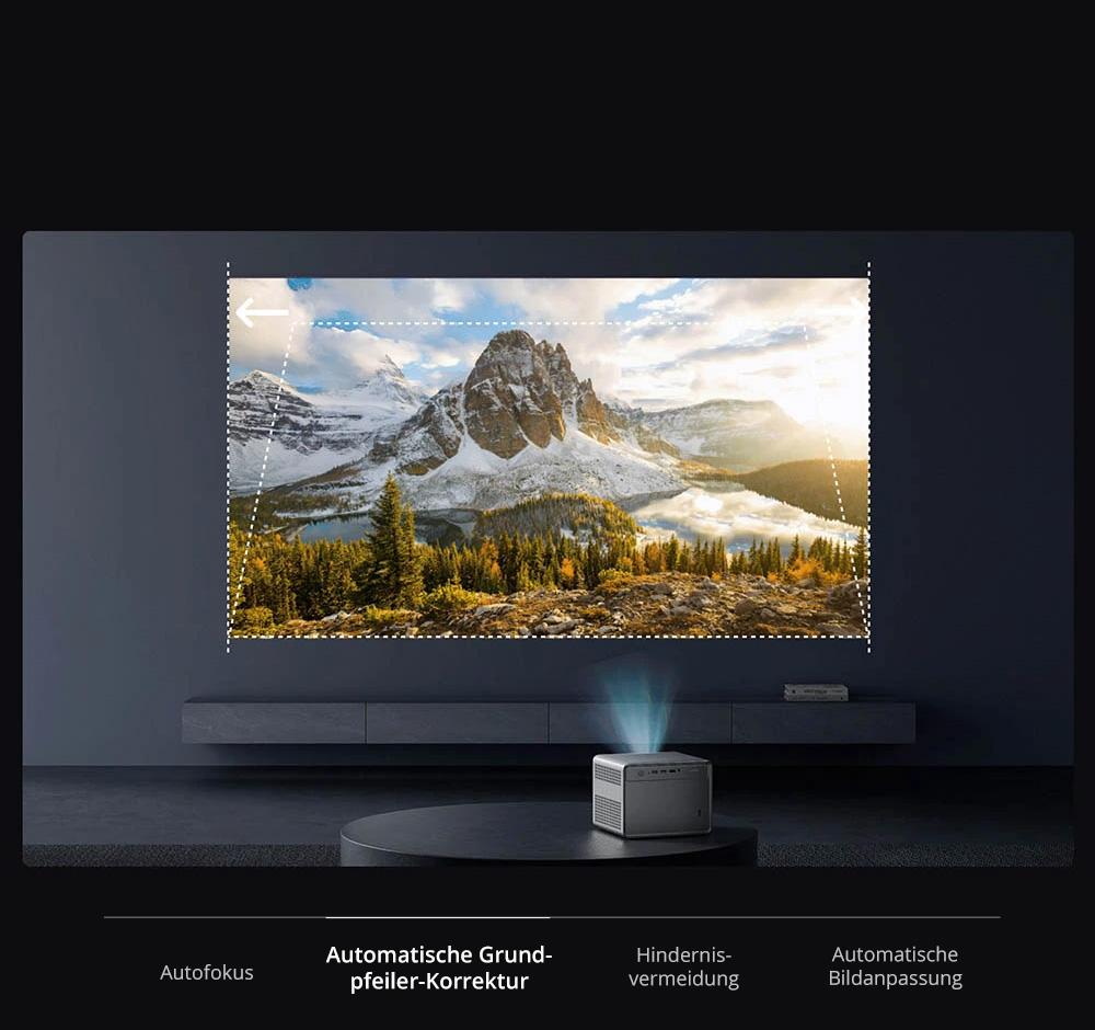 WANBO DaVinci 1 Pro Beamer, 600 ANSI, Native 1080P, Android 11, 5G/2,4G WLAN, Autofokus/Automatische Trapezkorrektur/Automatische Bildschirmanpassung/Hindernisvermeidung