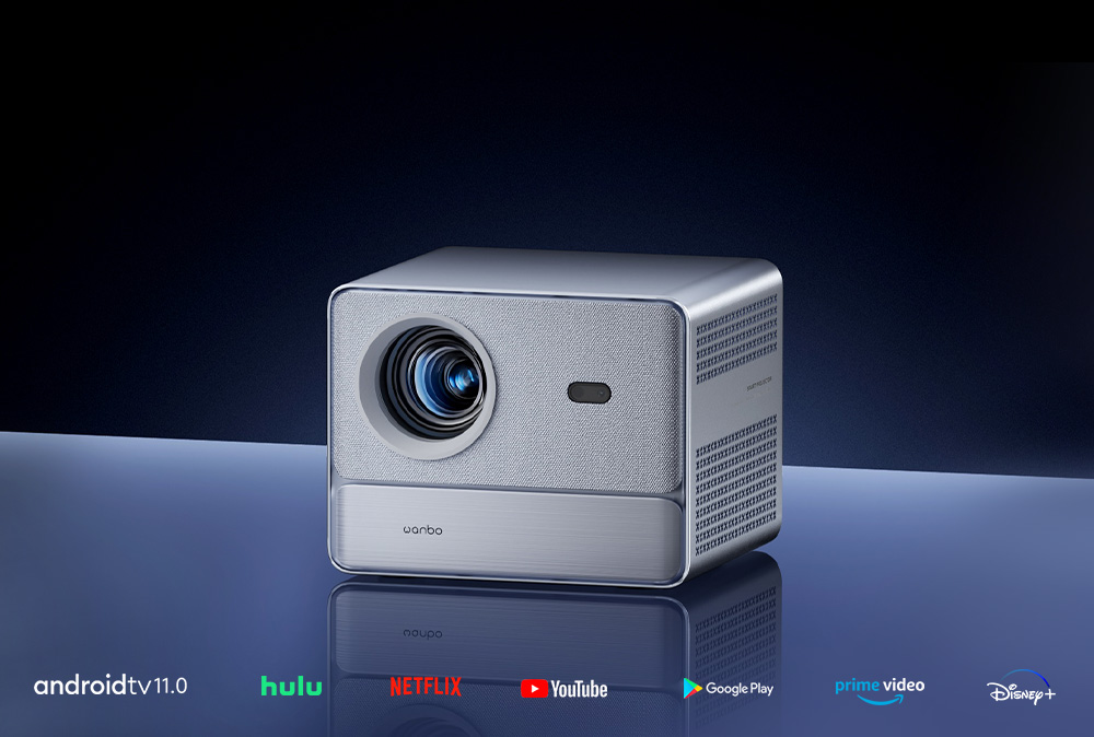 WANBO DaVinci 1 Pro Beamer, 600 ANSI, Native 1080P, Android 11, 5G/2,4G WLAN, Autofokus/Automatische Trapezkorrektur/Automatische Bildschirmanpassung/Hindernisvermeidung