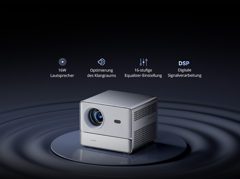 WANBO DaVinci 1 Pro Beamer, 600 ANSI, Native 1080P, Android 11, 5G/2,4G WLAN, Autofokus/Automatische Trapezkorrektur/Automatische Bildschirmanpassung/Hindernisvermeidung