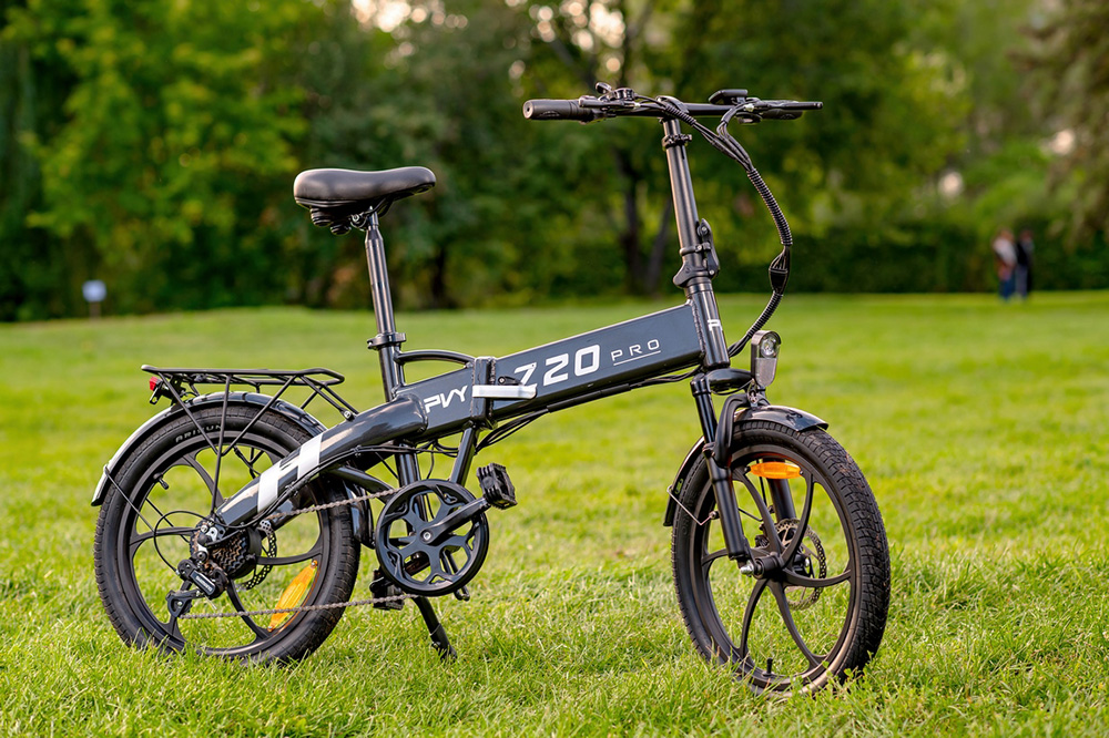 PVY Z20 Pro Elektrobicykel 20-palcový pneumatiky 250W nábojový motor 25Km/h maximálna rýchlosť 36V 10.4Ah Vymeniteľná batéria Dojazd 80-100 km LCD displej - sivý