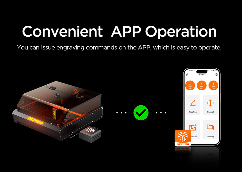 ACMER P3 24W Diode Enclosed Laser Engraver, 400*400mm, Built-in Air Assist, 48000mm/min Engraving Speed, 0.01mm Precision, CoreXY, Laser Safety Class 1