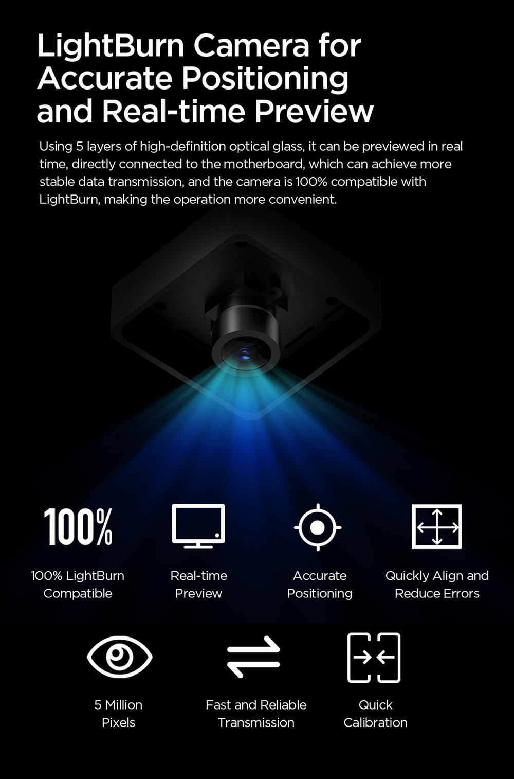 Graveur laser fermé à diode ACMER P3 48 W, 400 x 390 mm, assistance pneumatique intégrée, vitesse de gravure de 48 000 mm/min, précision de 0,01 mm, CoreXY, classe de sécurité laser 1