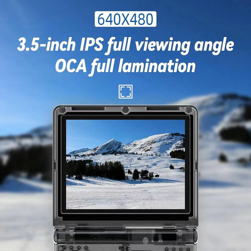 ANBERNIC RG35XXSP Flip Game Console, 64GB + 128GB with 10000 Games, 30+Emulators, 3.5inch IPS Screen, HDMI Out,  Multimedia Apps, 8H Autonomy, 5G Wifi Bluetooth, Hall Magnetic Switch, Moonlight Streaming - Transparent White