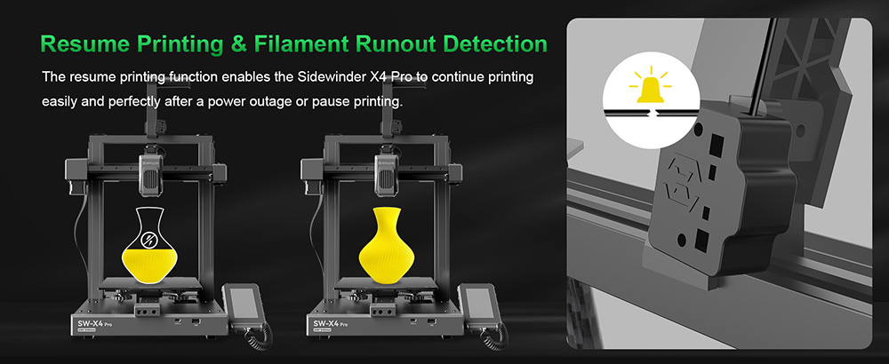 3D tlačiareň Artillery Sidewinder X4 Pro, 240*240*260 mm, rýchlosť tlače 500 mm/s, lineárna lišta v osi X Y, priamy pohon extrudéra, 81 bodov automatického vyrovnávania, dvojitá ťahacia tyč, automatické čistenie dýzy